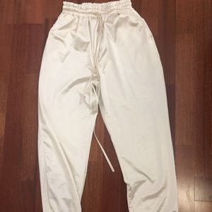 Beige Satin Joggers